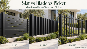 Slat vs Blade vs Picket Aluminum Fence